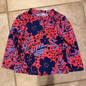 Lilly Pulitzer Girls Bobbi Rashguard Swim Top Heron My Own Size6